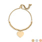 18K Gold Stainless Steel Adjustable Engravable Heart Beaded Bracelet