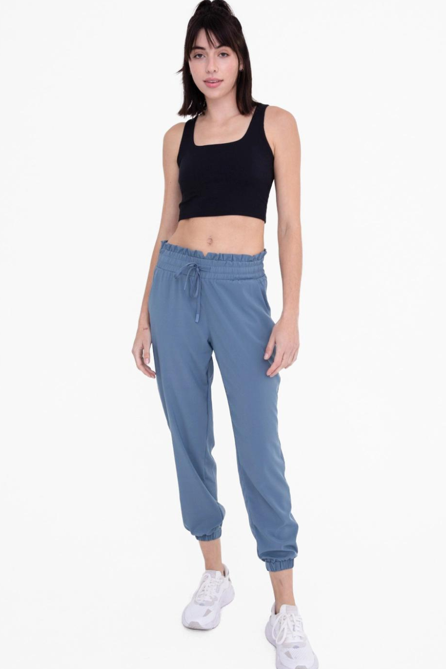 Ribbed Square Neck Cropped Tank