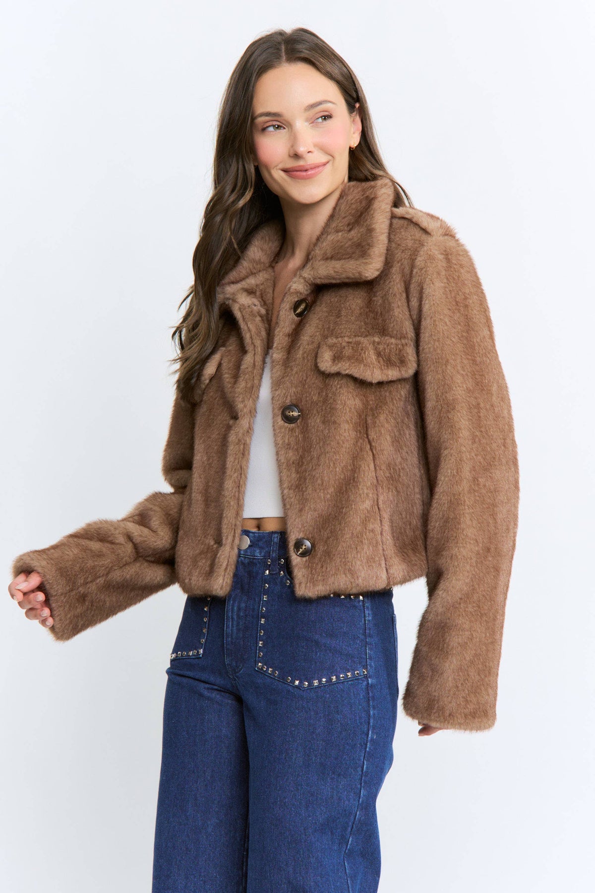 Faux Fur Cropped Jacket