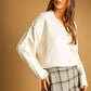 V-Neck Oversized Long Sleeve Sweater