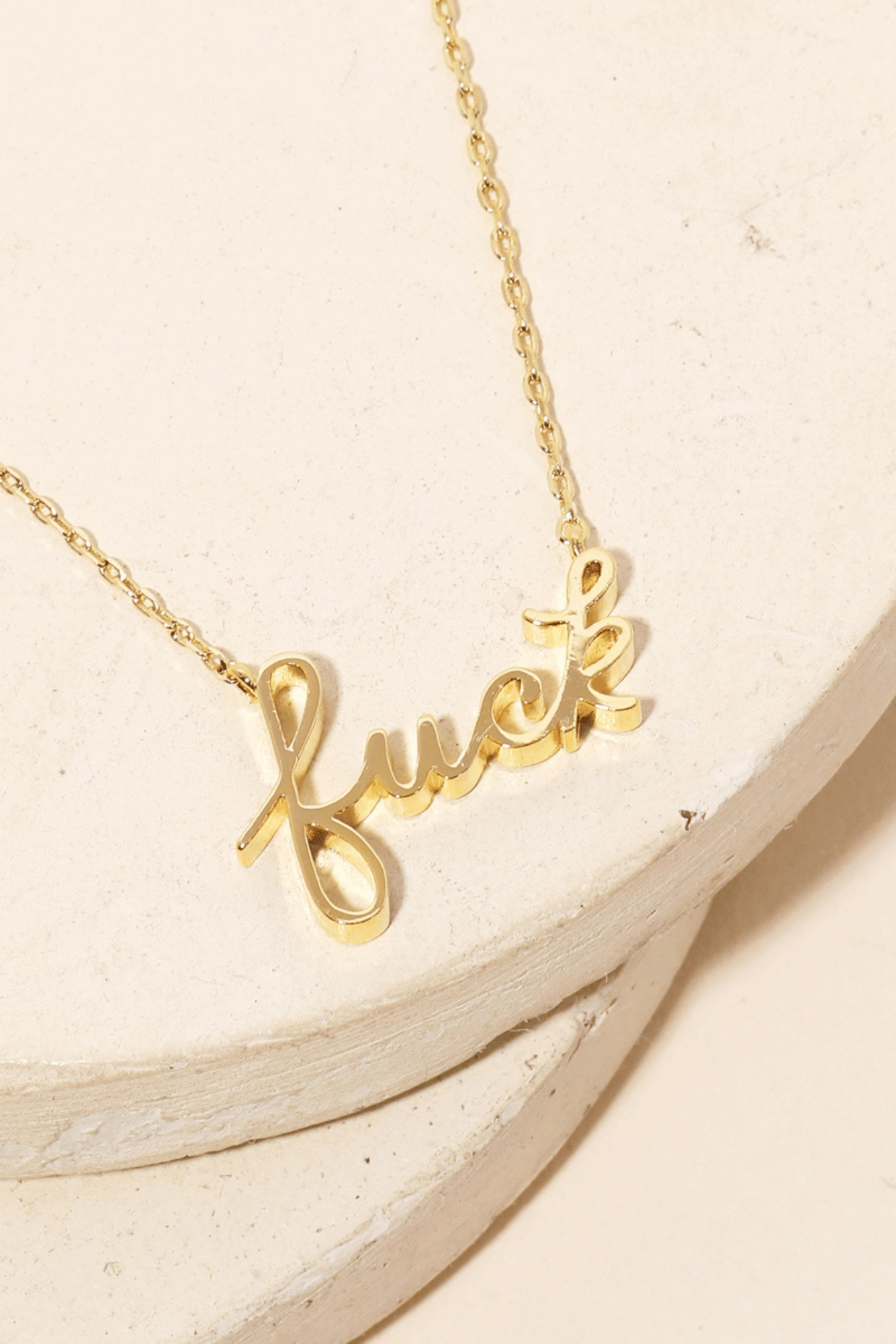 Handwritten F*ck Pendant Necklace