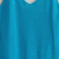 close up of blue knit top