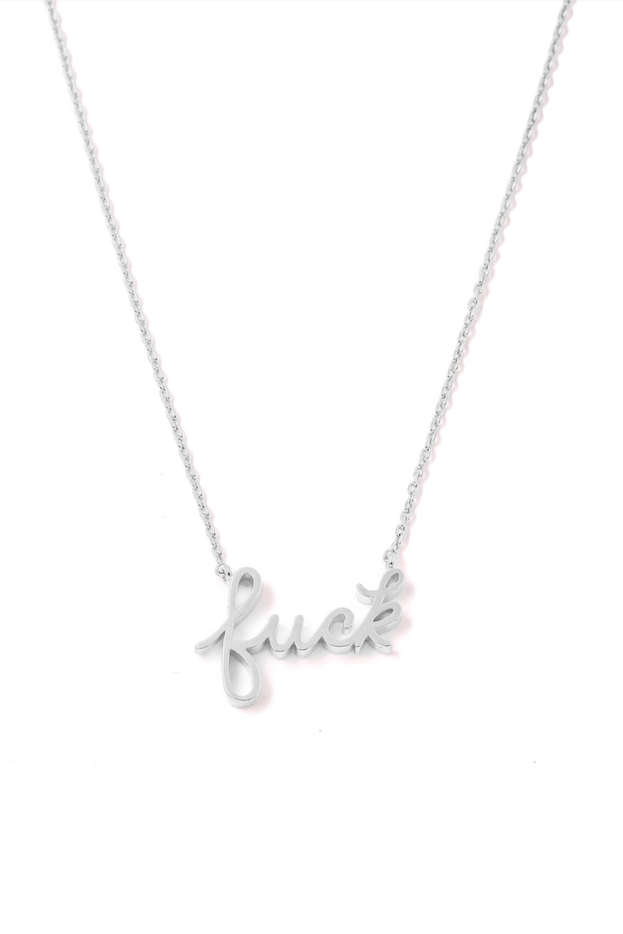 Handwritten F*ck Pendant Necklace