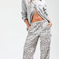 Elastic Waist Leopard Printed Cargo Pants