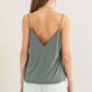 back view of Romee v neck cami in the color forest 