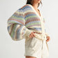Multicolor Striped Chunky Knit Cardigan