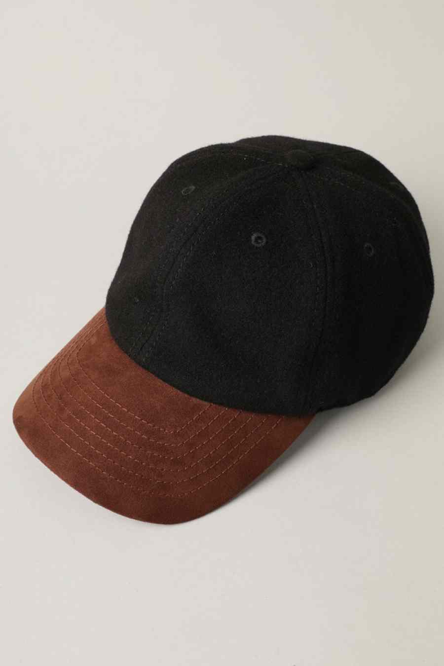 Wool Blend Casual Baseball Cap with Suede Visor