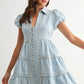 Puff Sleeve Denim Mini Dress