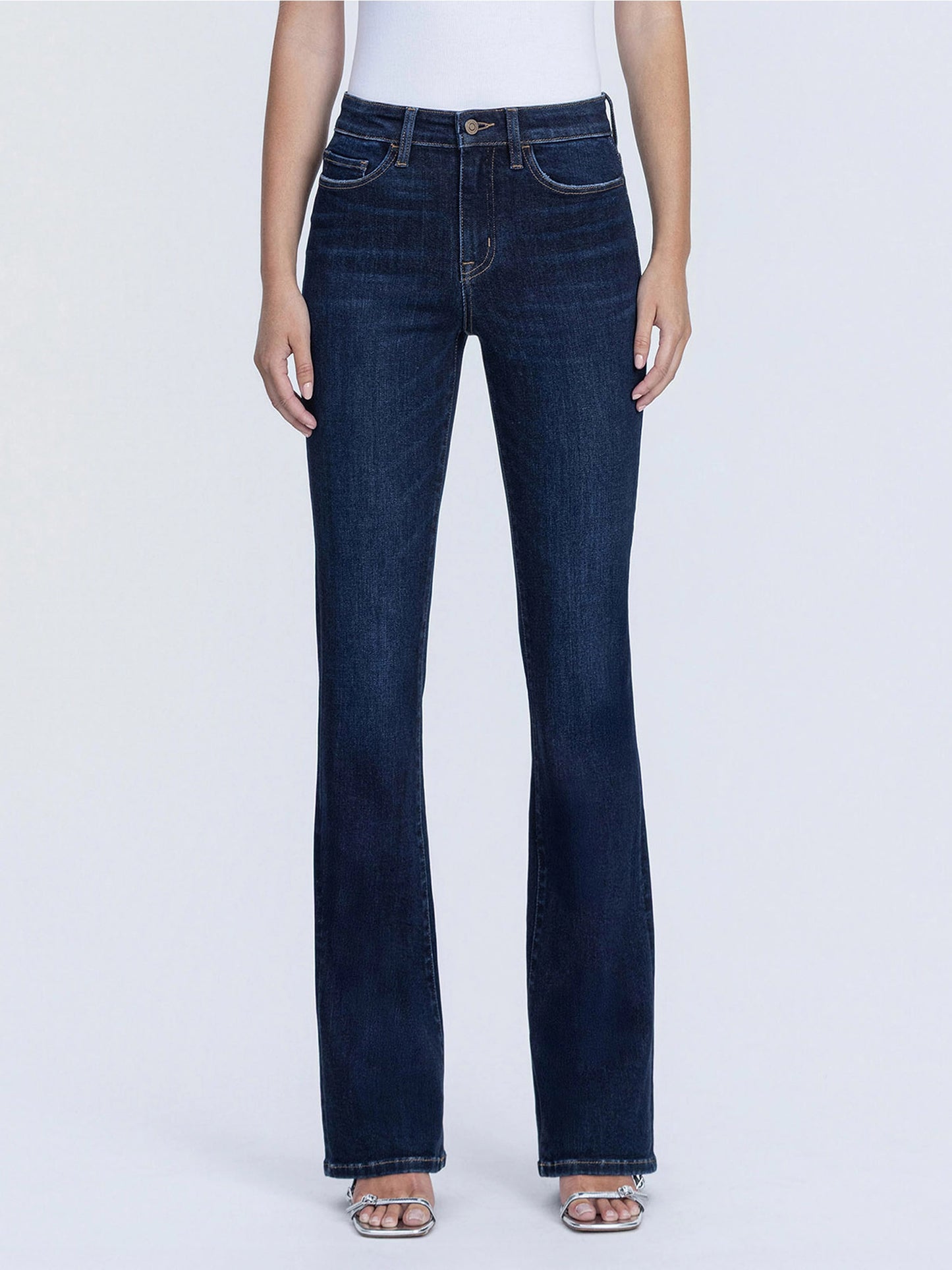 High Rise Full Length Dark Wash Bootcut Jeans