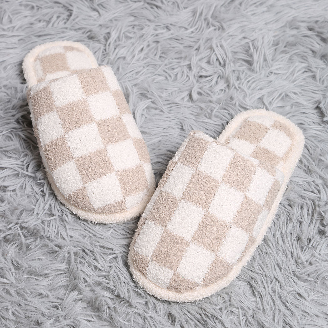 Checkerboard Design Home Slippers