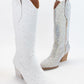 Dazzling Rhinestone Jeweled Mid-Calf Glam Western Boots