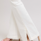 High Waist White Side Slit Slim Bootcut Jeans
