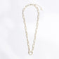 Cz Lobster Closure Paperclip Shape Necklace