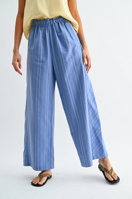 Pinstripe Wide-Leg Trousers