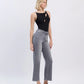 High Rise Ankle Slim Wide Leg Jeans
