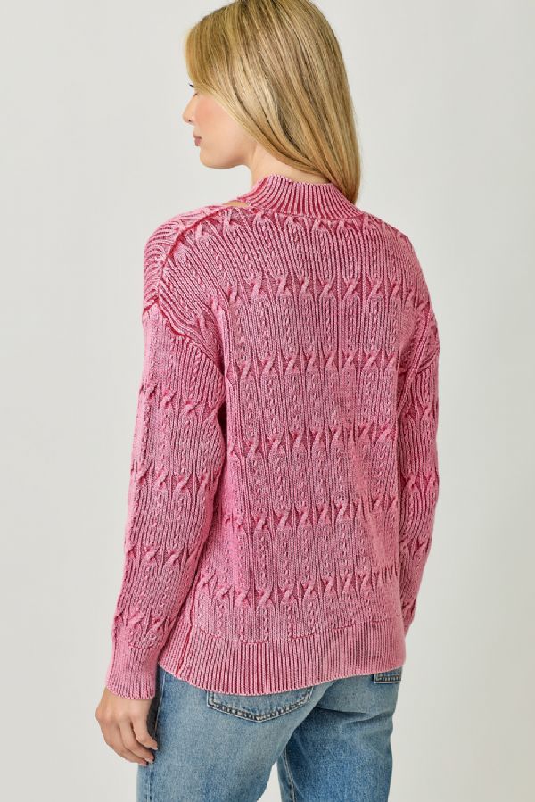 Cutout Mock Neck Sweater Top