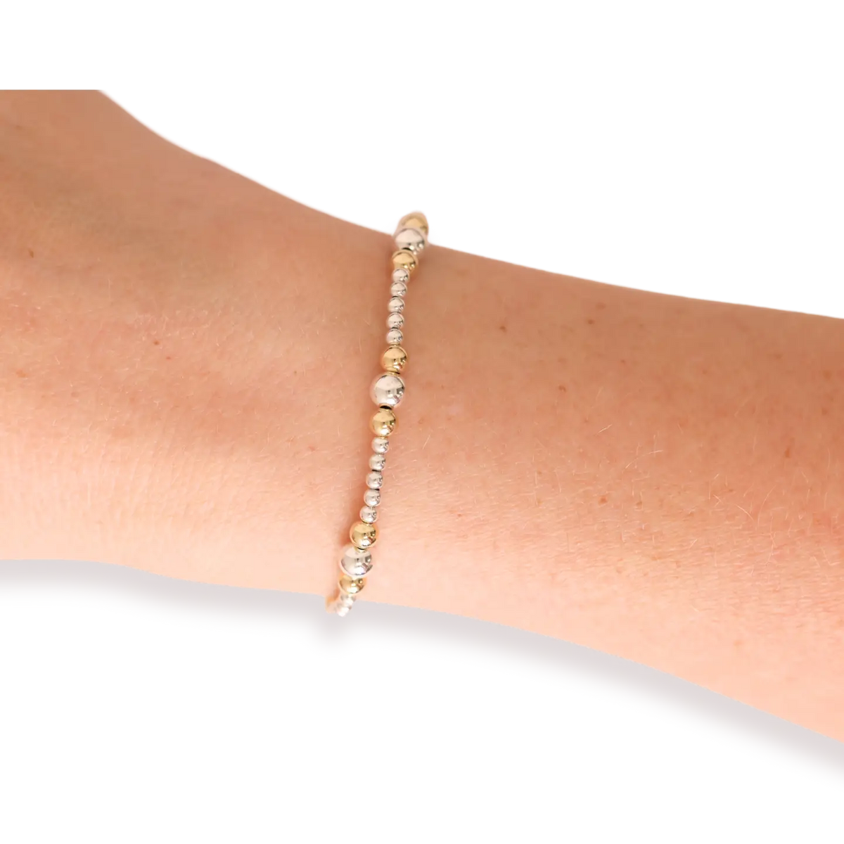 Dainty Sutton Bracelet in Silver with Gold