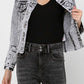 Distressed Classic Crop Denim Jacket