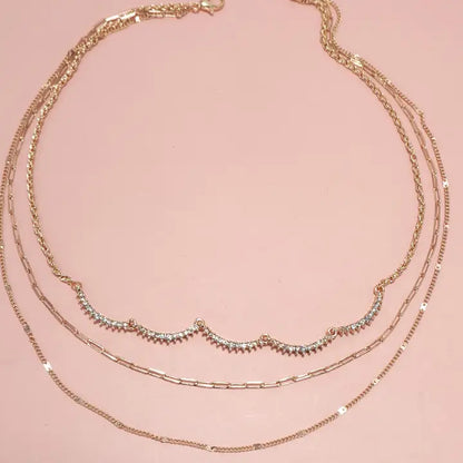 Multi Layer Cloud Rhinestone Necklace