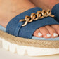 Cynthia Richard Bardot Denim Fabric Sandal