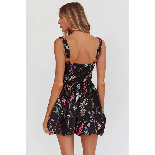Bubble Bottom Floral Mini Dress