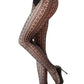 High Rise French Cut Floral Lace Net Sheer Tight Pantyhose