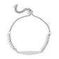 18K Gold Stainless Steel Adjustable Beaded Curved Engravable Bar Bracelet