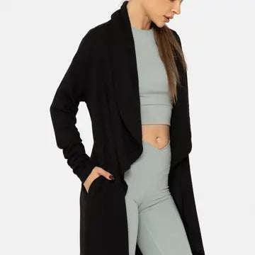 Fleece Lined Flowy Open Cardigan