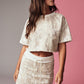 Textured Crop Top and Mini Skirt Set