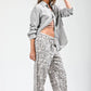 Elastic Waist Leopard Printed Cargo Pants