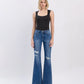 High Rise Distressed Classic Flare Jeans