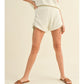 P3404ST Contrasted Detail Ruched Detail Knit Shorts
