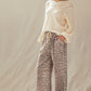 Leopard Print Wide Leg Cotton Pants