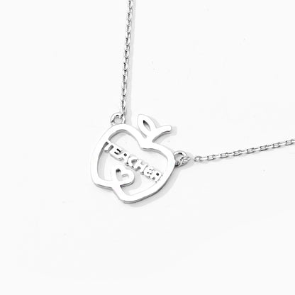Gold-Dipped Teacher Apple-Shaped Charm Necklace