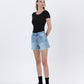 High Rise Boyfriend Denim Shorts