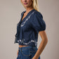 Short Puff Sleeve with Tie Front