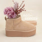 Mini Ankle Platform Heel Fur-Lined Fur Lined Boots