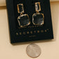 Secret Box Gold Dipped Large Faceted Gem Dangle Earrings