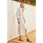 Pinstriped Belted Maxi Shirt Dress
