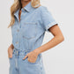 Denim Button Down Shirt Romper