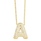 Gold Rhinestone Letter Initial Pendant Necklace Jewelry