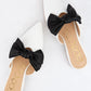 Satin Bow Decor Pointed-Toe Slip-On Mule