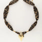 Heart Pendant Leopard Scarf Necklace