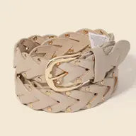 Braided Design Fashion Vegan Leather Belt