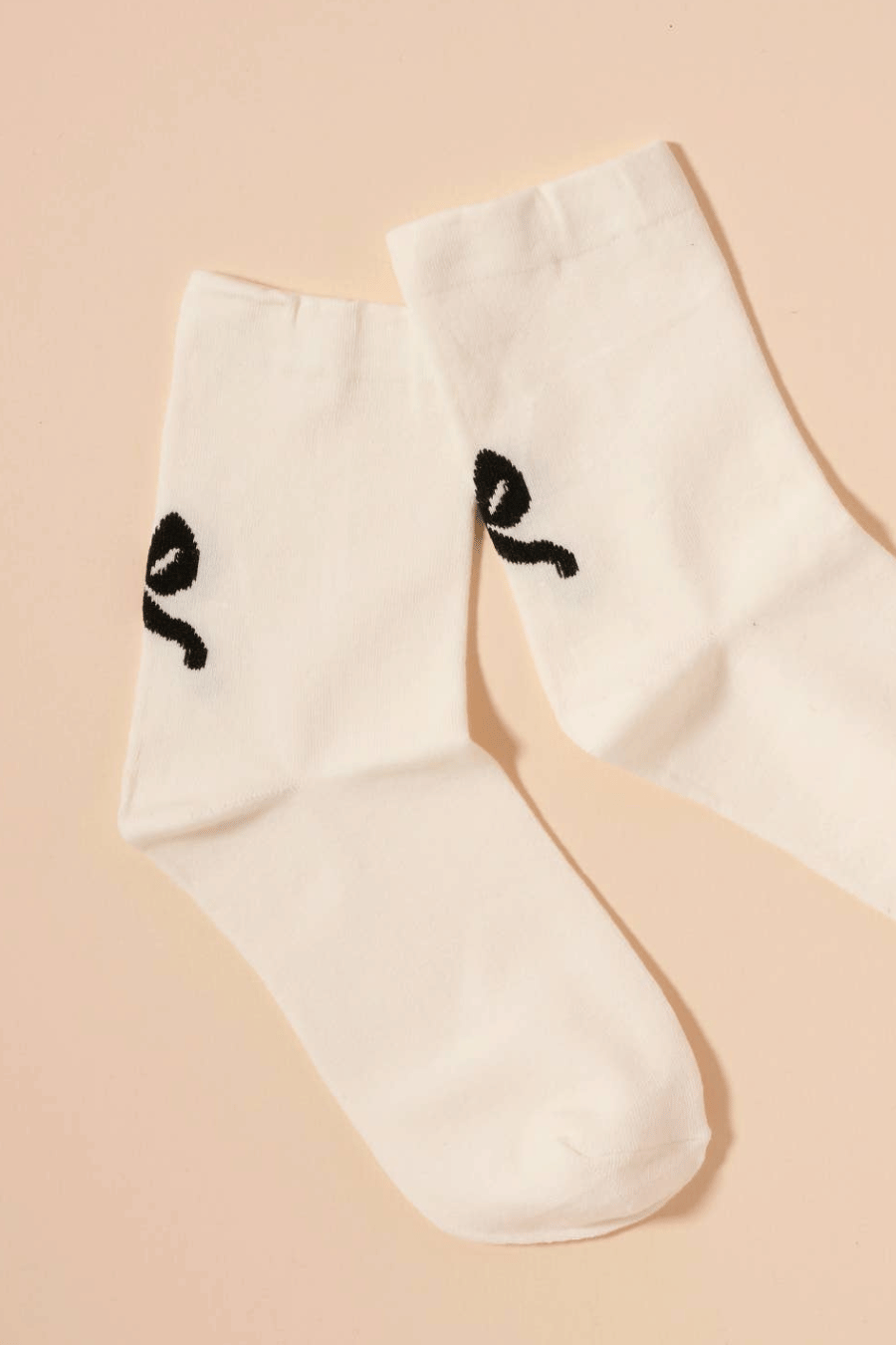 Knit Bow Mid Calf Socks