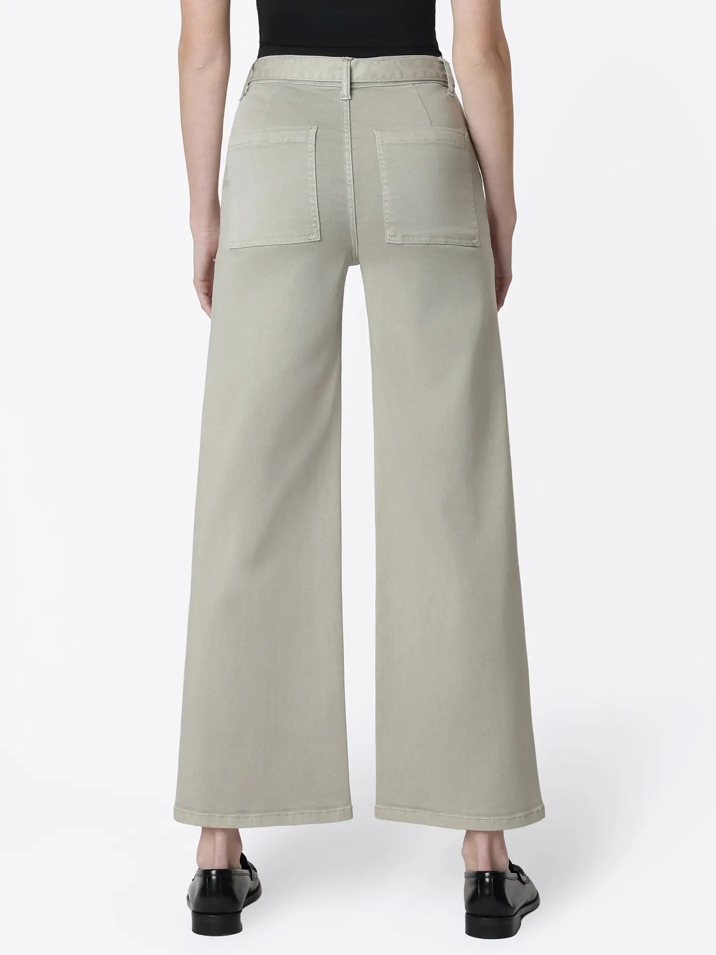 Super High Rise Self Tie Belt Wide Leg Jeans