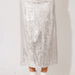Sequin Maxi Skirt with Back Slit