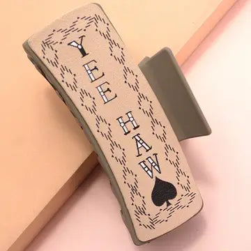 Jumbo Faux Leather Western Cowgirl Hair Claw