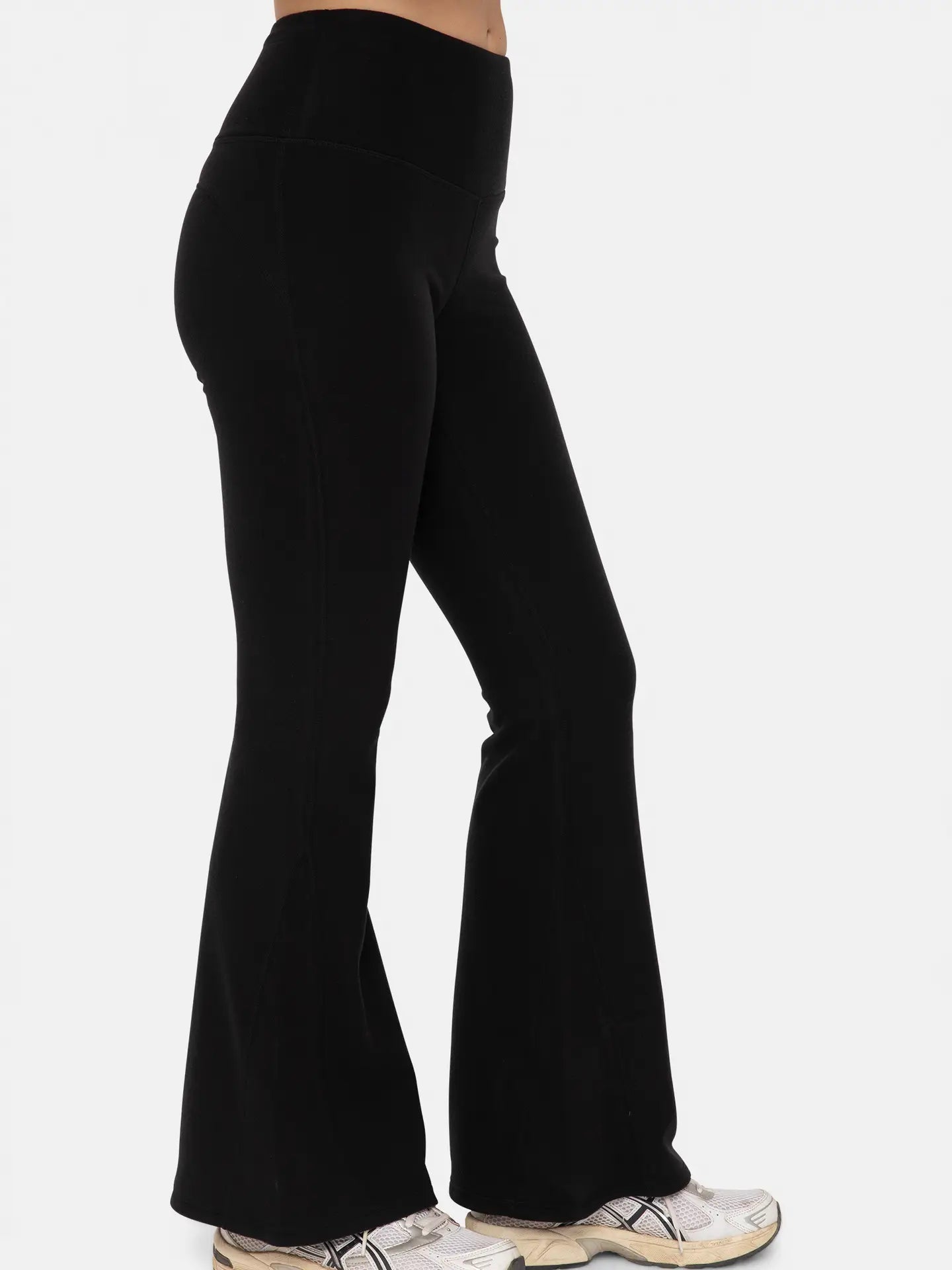 High Waisted Flared Fleece Leggings