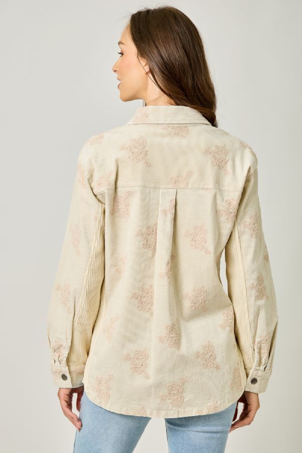 Washed Corduroy Embroidery Jacket